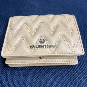 Valentino By Mario Valentino Quilted Rose Leather Wallet,new